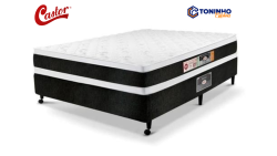 Conjunto Box Casal Castor Espuma D45 Black White 1,38 x 1,98 x 0,67