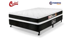 Conjunto Box Casal Castor Espuma D45 Black White 1,38 x 1,98 x 0,67