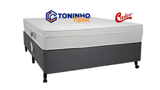 Conjunto Box Casal Castor Class New tecnopedic 1,38 x 1,88 x 0,64